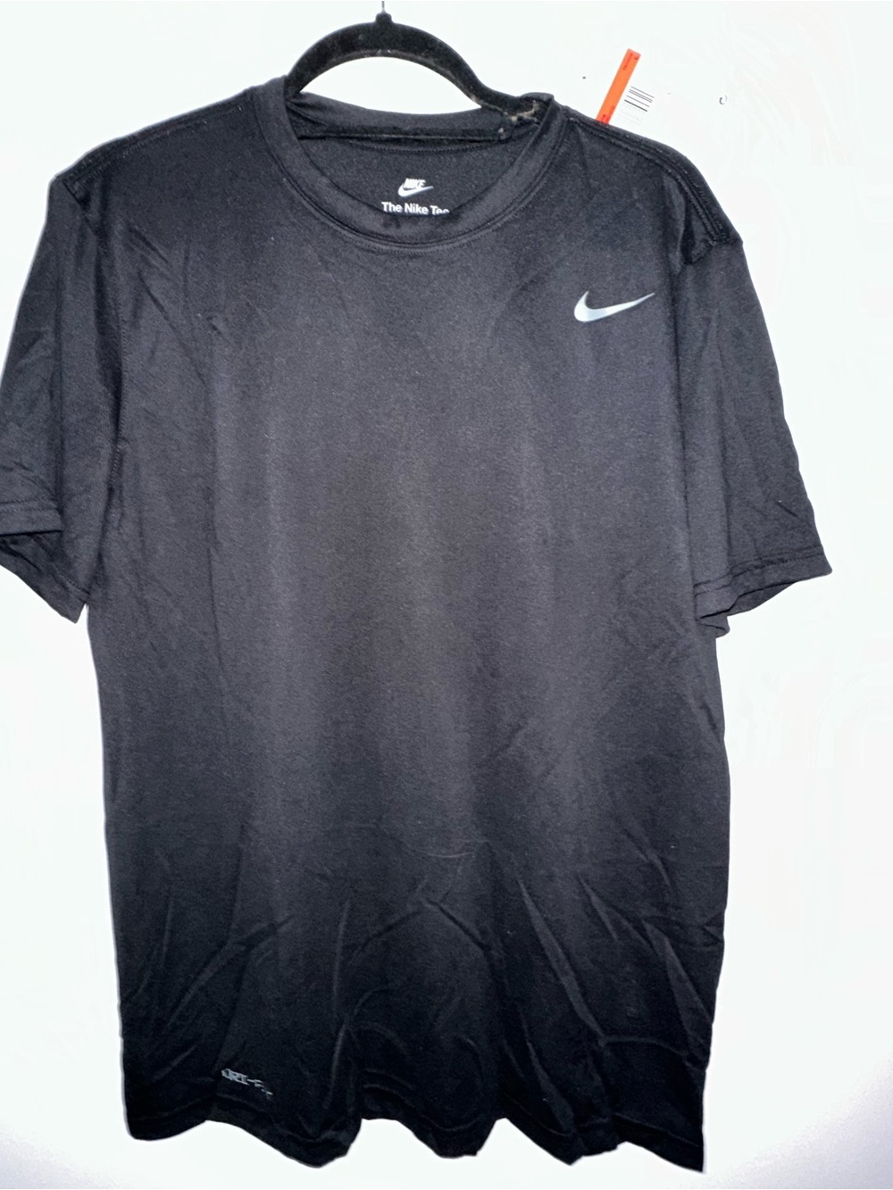 Nike Black Short Sleeve Dri-FIT Tee with Silver Swoosh